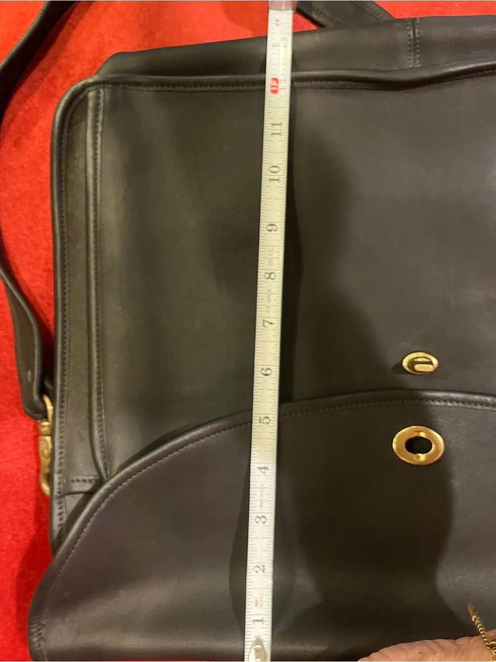 Laura USA Classic Black Leather Messenger Bag -